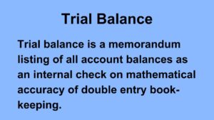 what is trial balance?